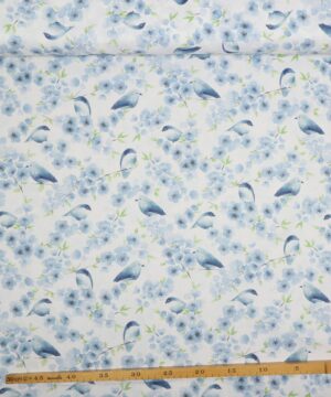 Bluebird, fugle og blomster - Patchwork - Michael Miller Fabrics