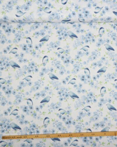 Bluebird, fugle og blomster - Patchwork
