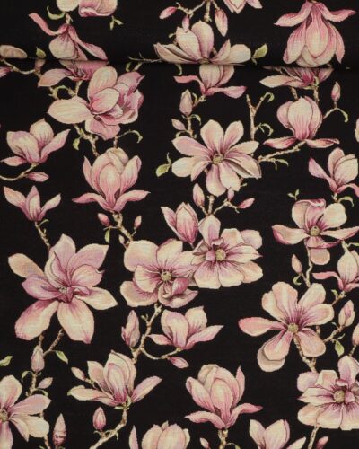 Blomster på sort bundfarve - Gobelin