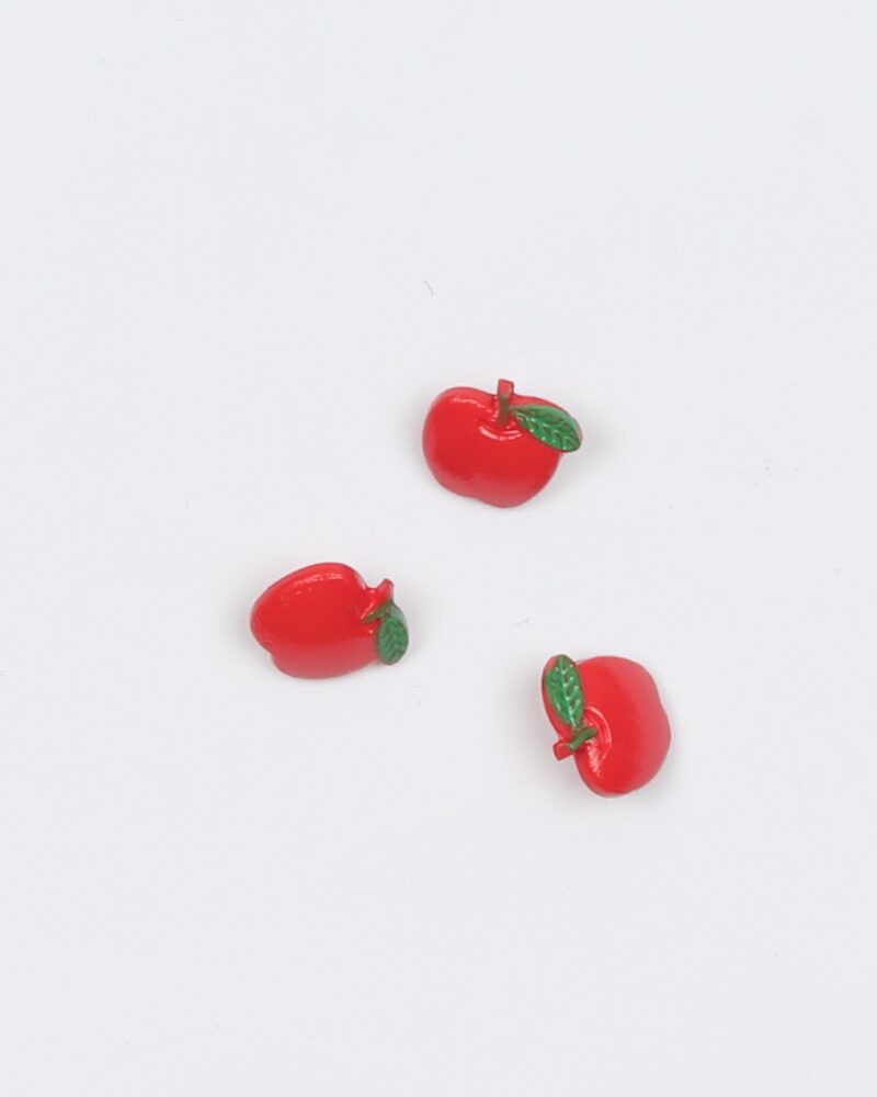Rødt æble m. grønt blad - 11 mm -