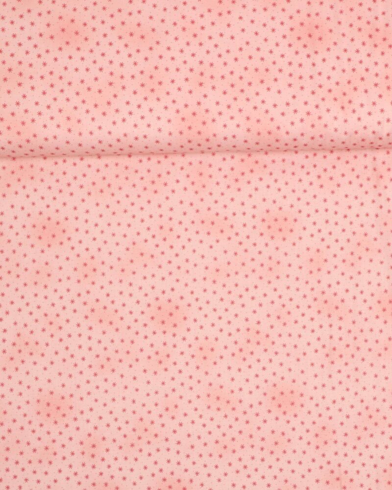 Pink stjerne på meleret lyserød - Patchwork - Ukendt