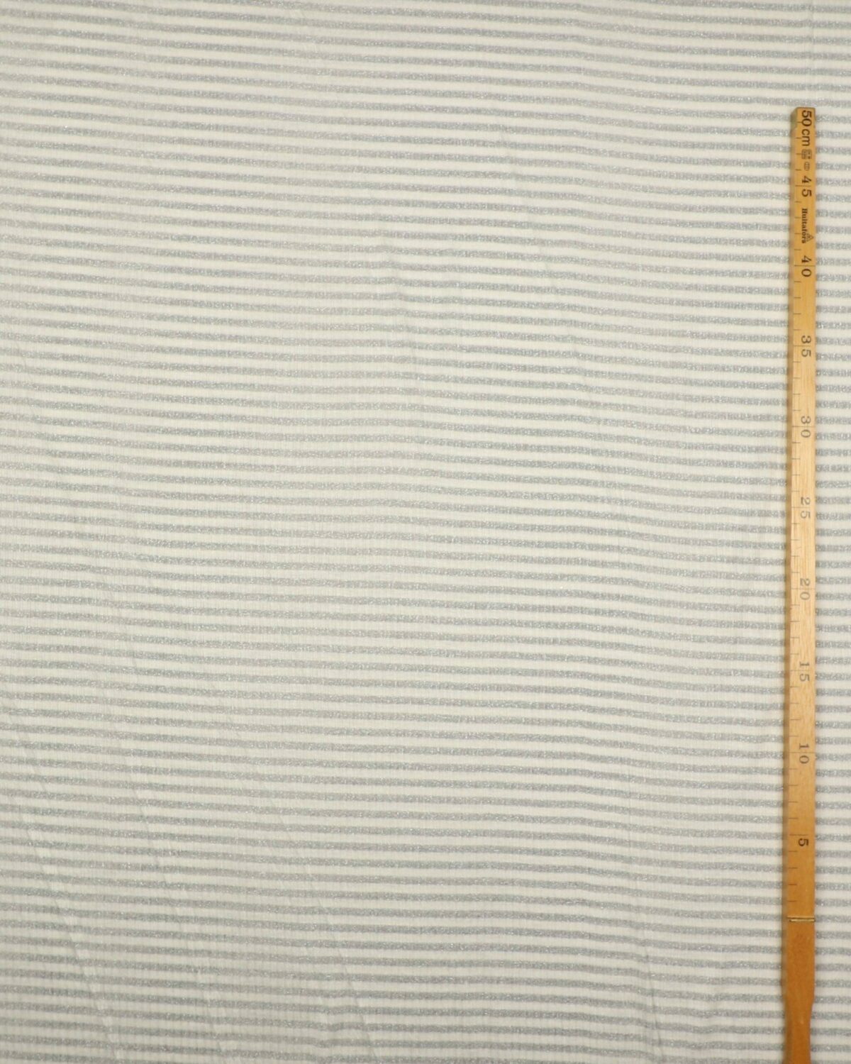 Offwhite/sølv striber - Tynd strik - Billede 3