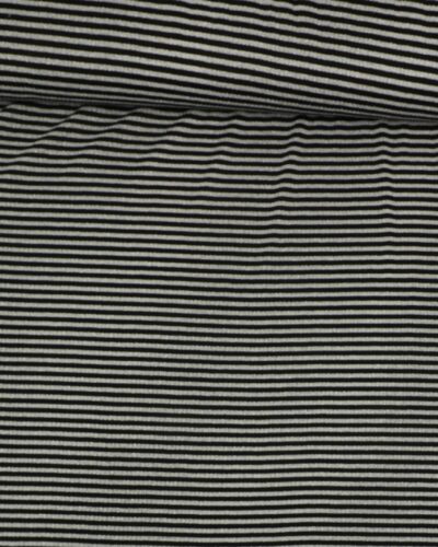 Sort/sølv striber - Tynd strik