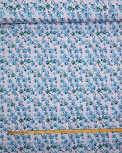 Turkis og blå blomster - Jersey