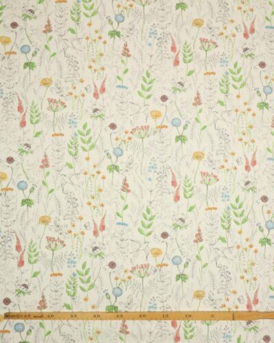 Markblomster på hvid - Boligtekstil