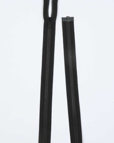 6 mm sort delbar delrin lynlås - 90 cm