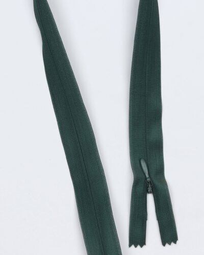 Usynlig lynlås, spiral 4 mm - 60 cm - Mørkegrøn
