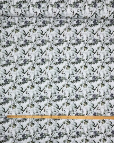 Blågrå blomstermønster - Jersey 7 Blågrå blomstermønster - Jersey