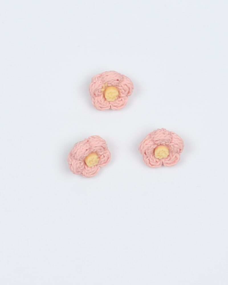 Rosa blomst - 13 mm øjeknap -