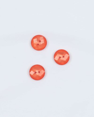 Orangerød facetslebet - 13 mm