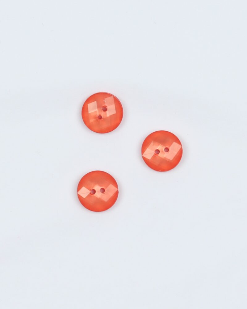Orangerød facetslebet - 13 mm -
