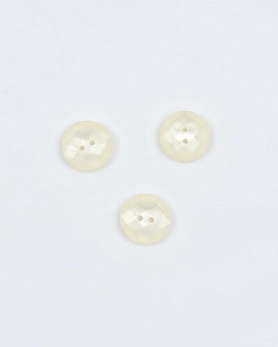 Cremefarvet facetslebet - 13 mm