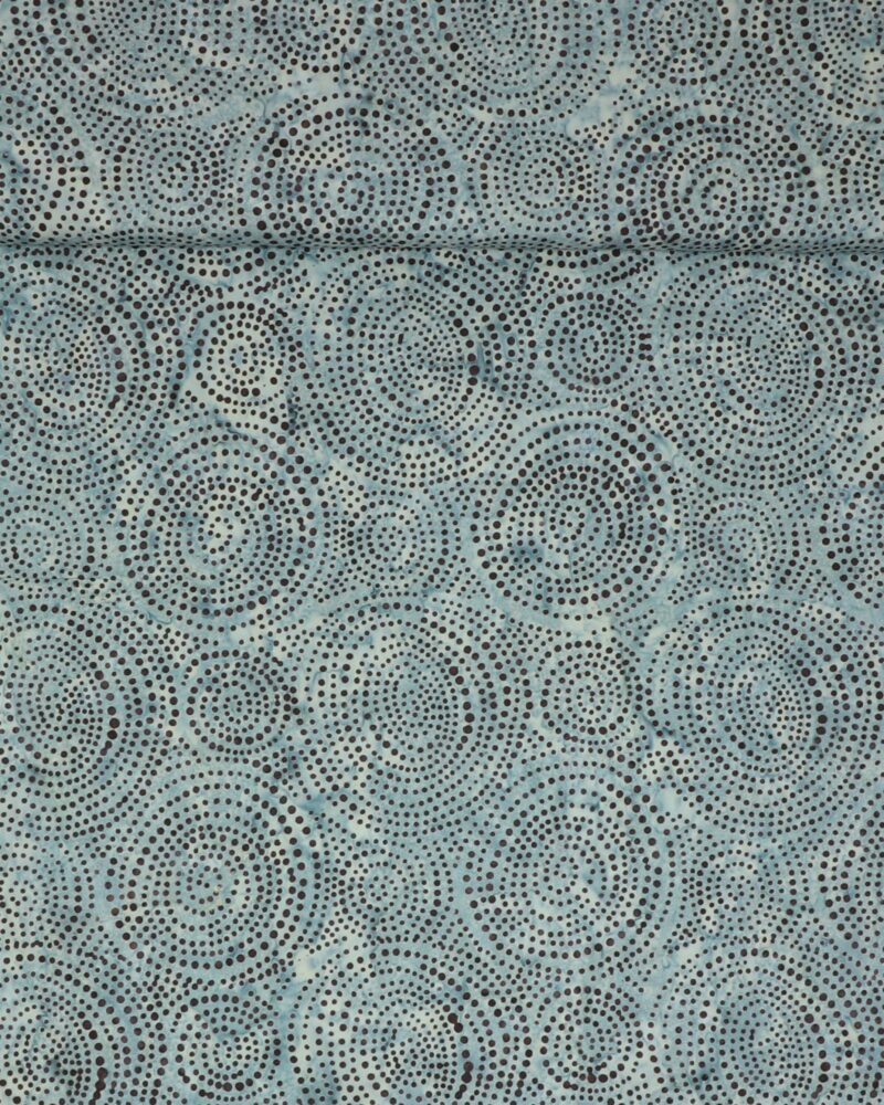 Blå nuancer med cirkelmønster - Bali - Eyelike Fabrics