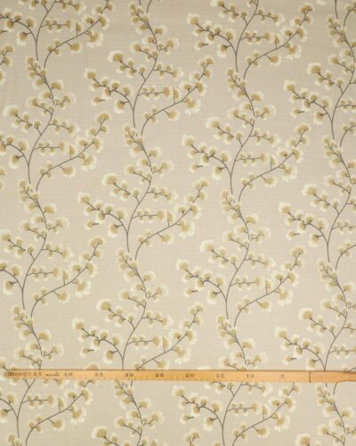 Flødefarvet/guld blomster m. glimmer - Boligtekstil