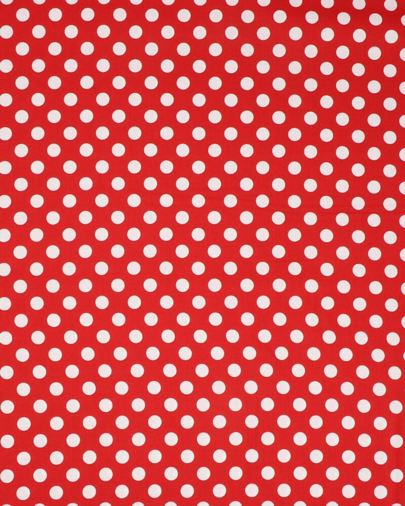 Store hvid prikker på rød - Patchwork - Maywood Studio