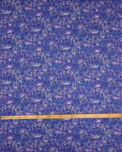 Luminous daydream, blomster og svampe på blålilla - Patchwork 7 Luminous daydream, blomster og svampe på blålilla - Patchwork