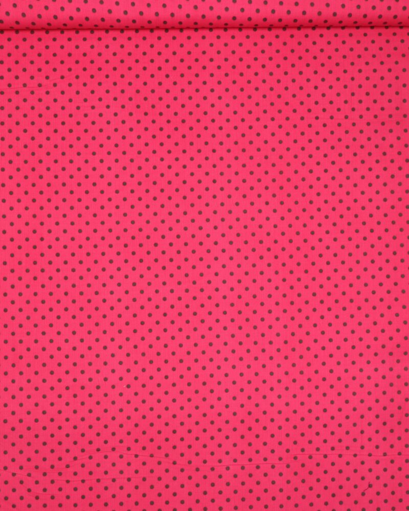 Pink med sort prik - Fløjl