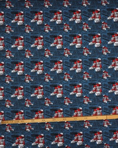 Røde gummisko på blå - Jersey 7 Røde gummisko på blå - Jersey