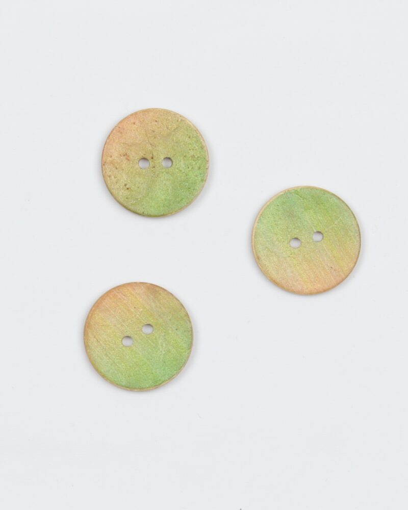 Lime/gule nuancer - 22 mm kokosknap -