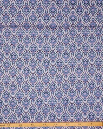 Mønster i lilla og blå nuancer - Patchwork