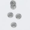 Grå med sølvglimmer - 15 mm -