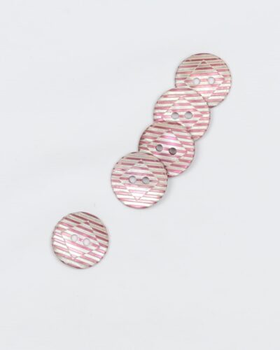Stribet rosa - Perlemor 15 mm