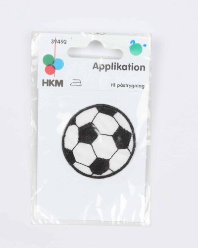 Fodbold sort/hvid, 45 mm - Strygemærke
