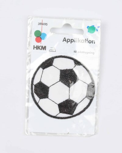 Fodbold sort/hvid, 65 mm - Strygemærke