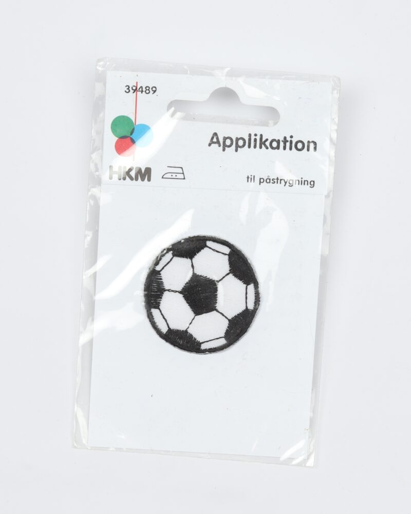 Fodbold sort/hvid, 35 mm - Strygelap -