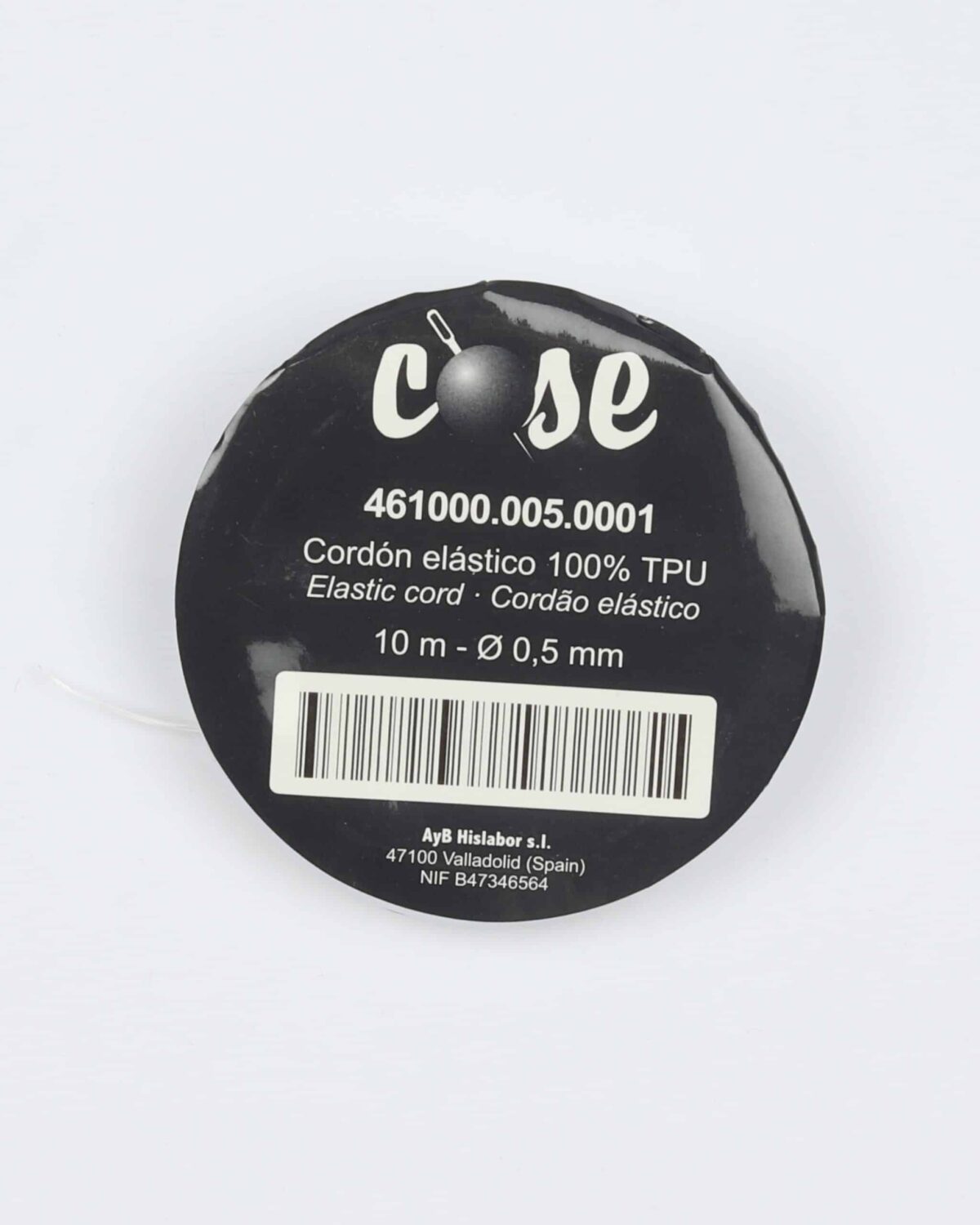 Elastisk transparent snøre, 10 m - 0,5 mm