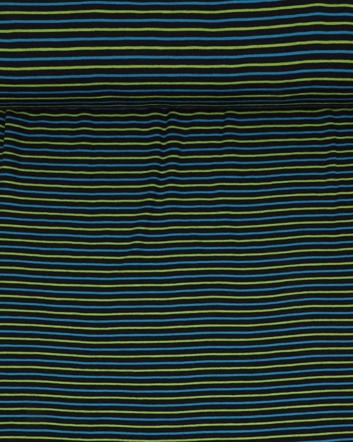 Sort/lime/blå striber - Uld