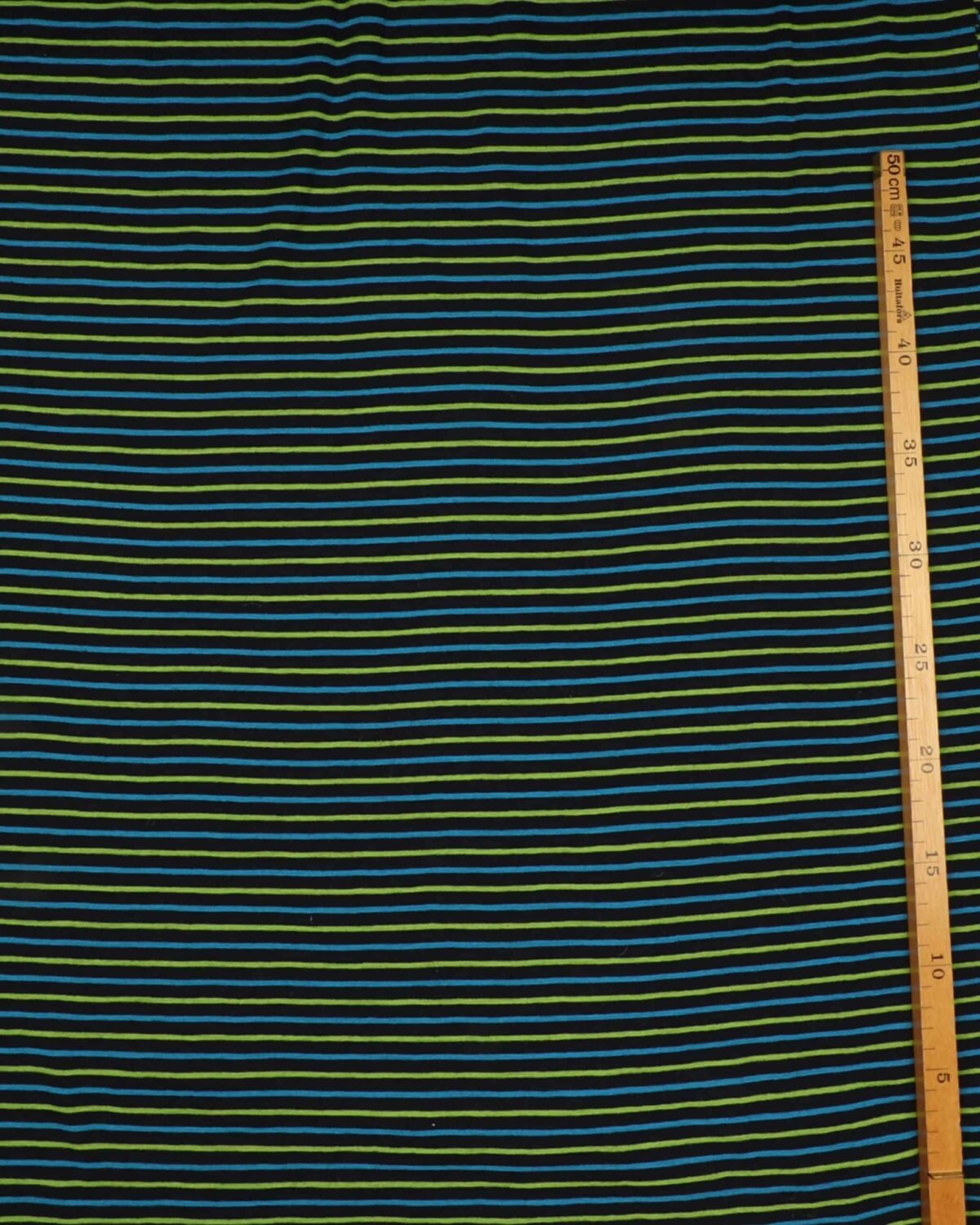 Sort/lime/blå striber - Uld - Billede 2