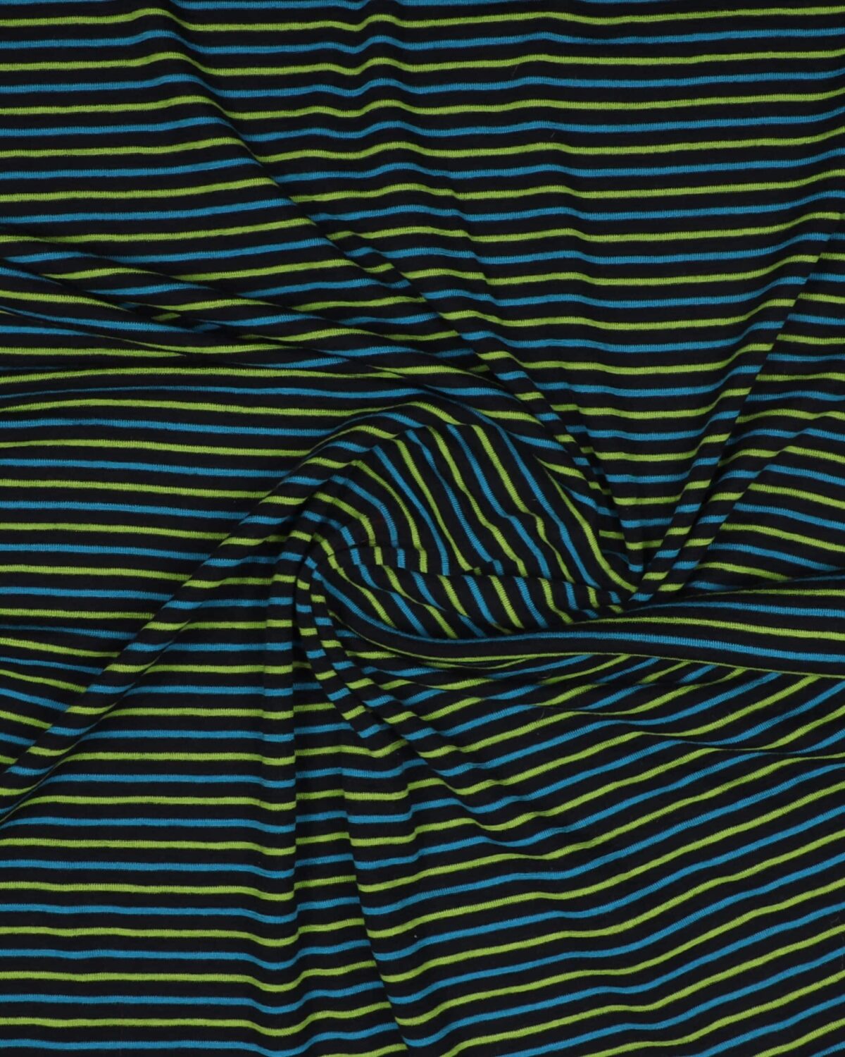 Sort/lime/blå striber - Uld - Billede 3