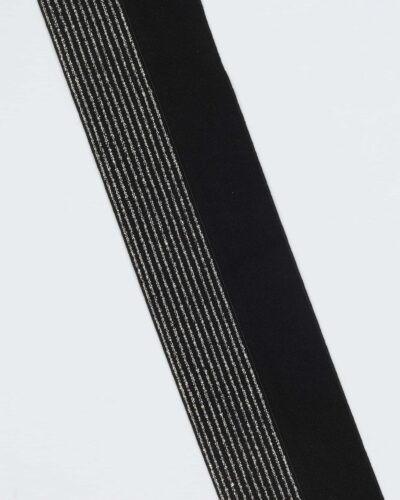 Sort m. sølv foldeelastik - 60 mm