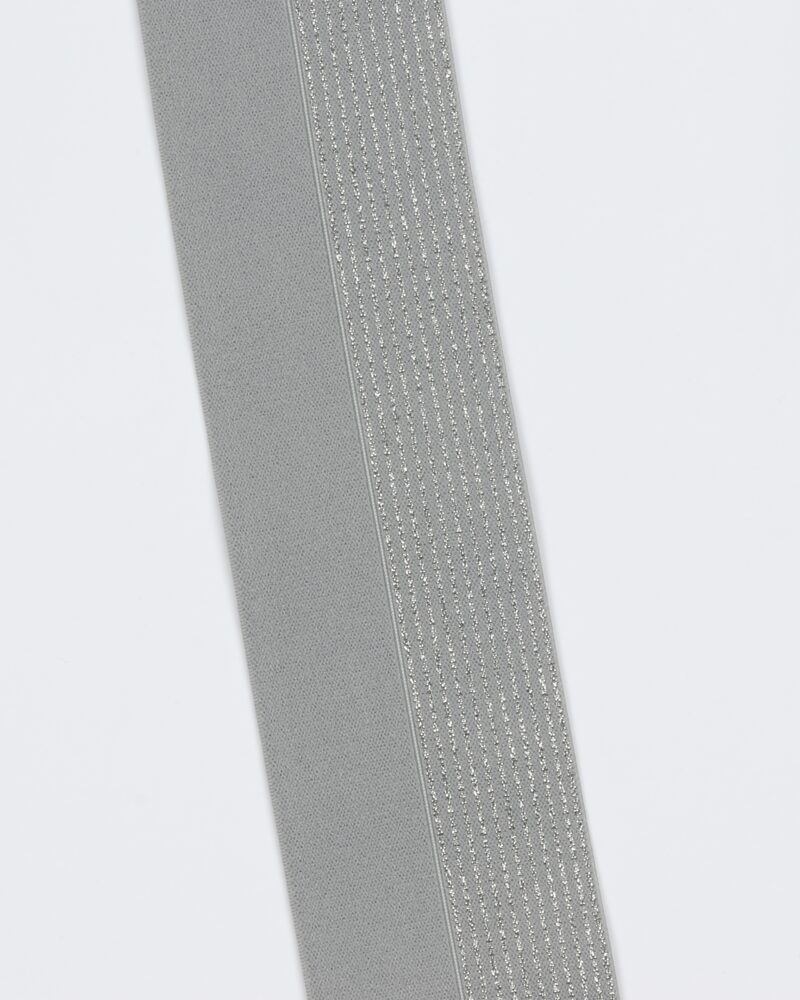 Grå m. sølv foldeelastik - 60 mm -