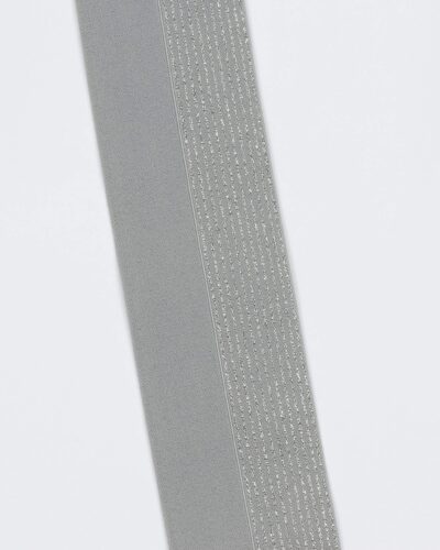Grå m. sølv foldeelastik - 60 mm