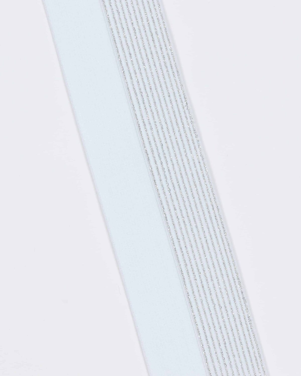 Hvid m. sølv foldeelastik - 60 mm