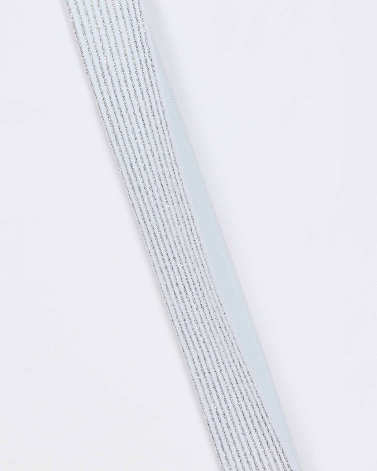 Hvid m. sølv foldeelastik - 60 mm - Billede 2