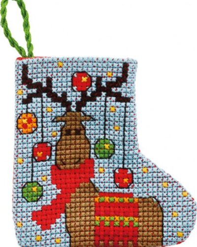 Elg, lille julesok - 7x7 cm