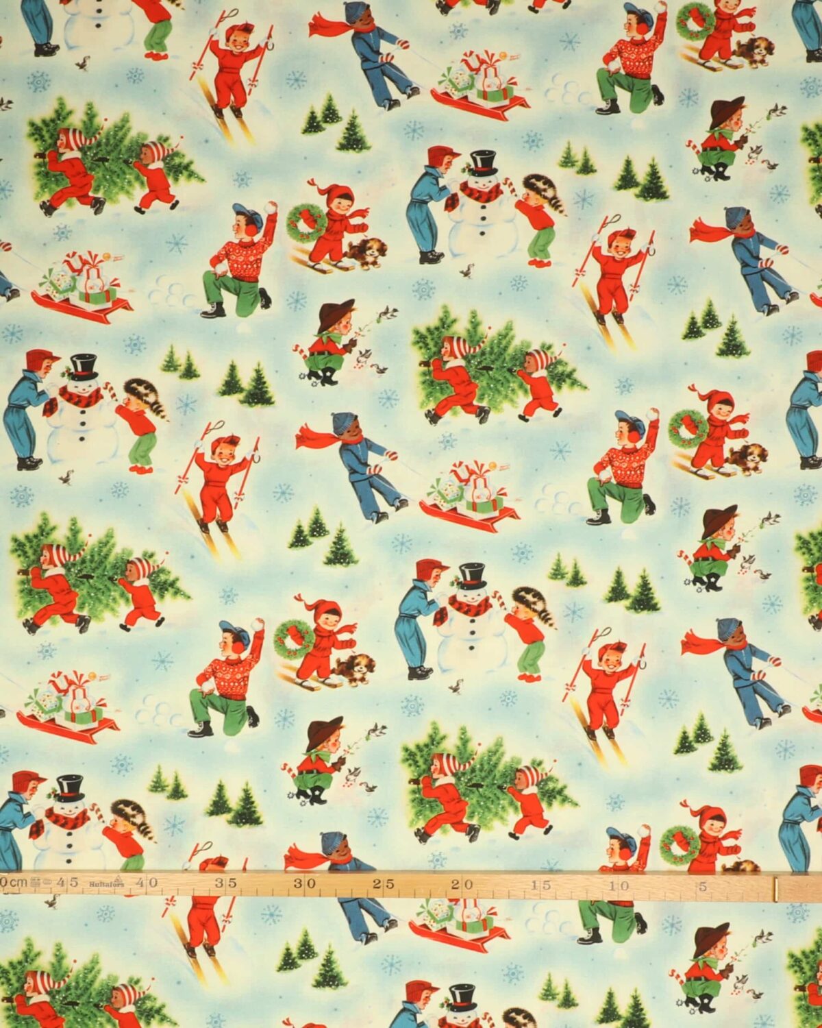 Børn leger i sneen - Patchwork - Billede 3