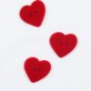 Rødt hjerte, velour - 32 mm