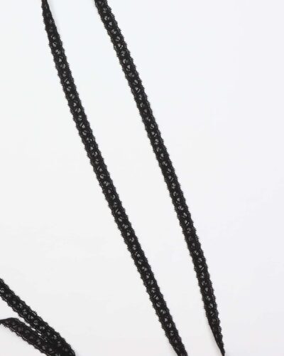Elastisk blonde, sort - 10 mm