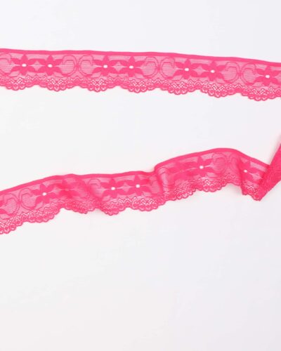 Elastisk blonde, pink - 35 mm
