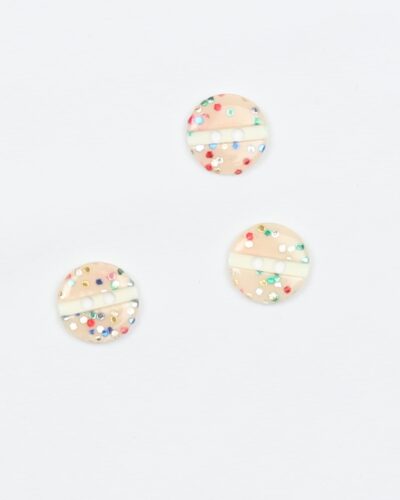 Hvid m. farvet glimmer - 12 mm