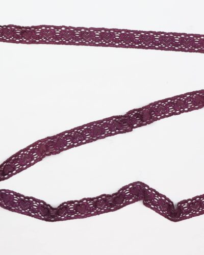 Elastisk blonde, lilla m. hjerte - 20 mm