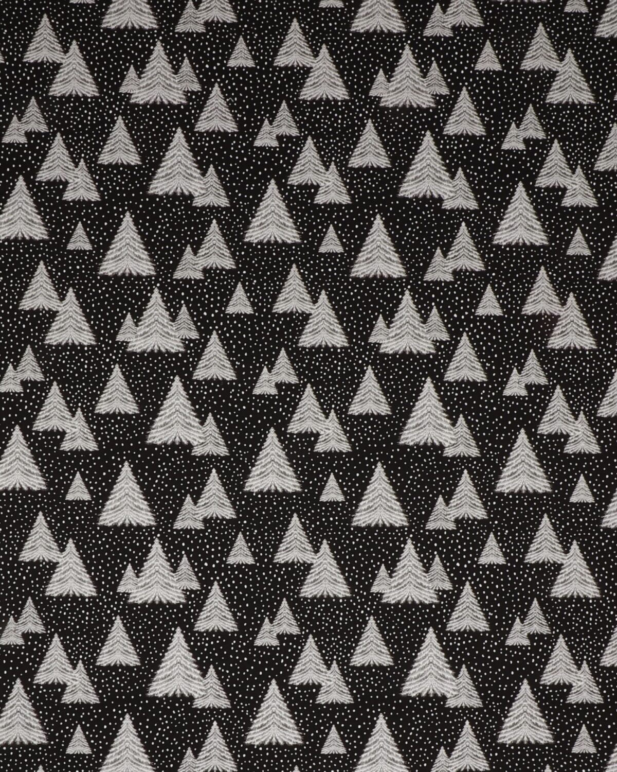 Hvide juletræer på sort - Patchwork