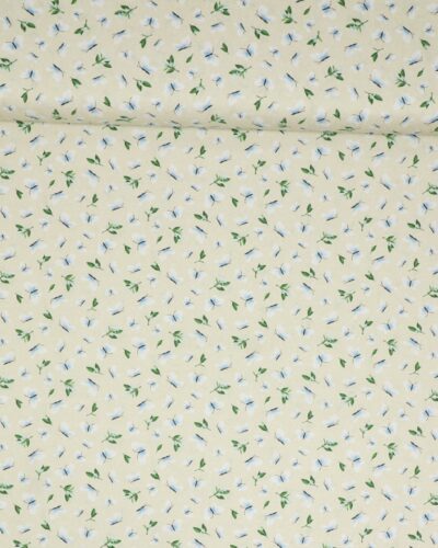 Lemon fresh, sommerfugle på kitfarvet bund - Patchwork