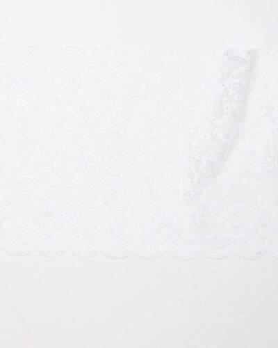 Elastisk blonde, hvid - 220 mm