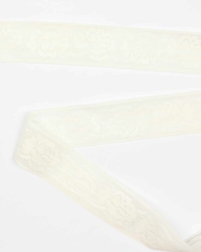 Elastisk blonde m. silikone, offwhite - 57 mm