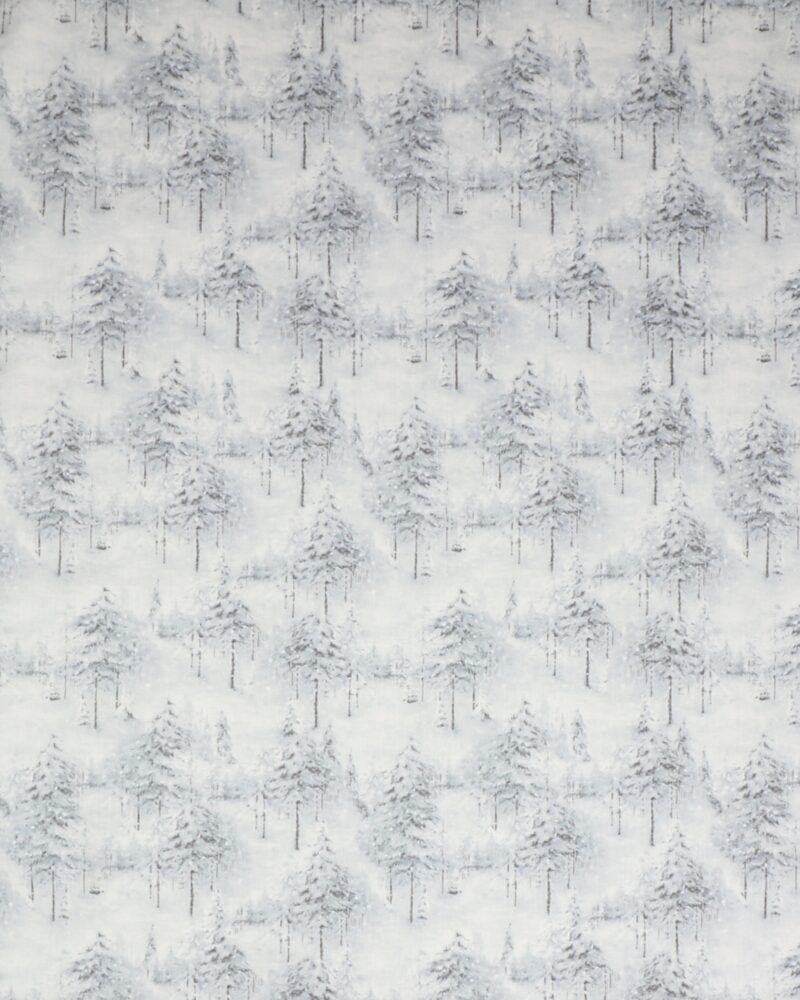 Woodland frost, grantræer/gråblå - Patchwork - Wilmington prints